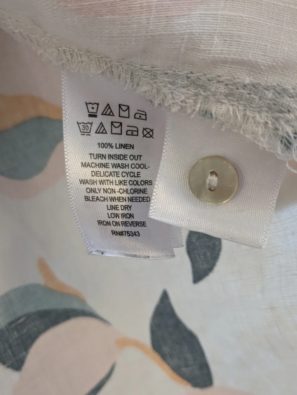 Rachel Zoe Lightweight Linen Floral Button Up Shirt